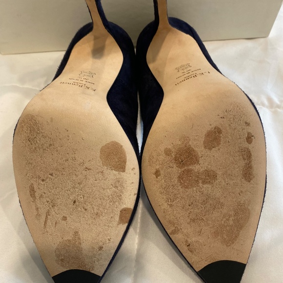 LK Bennett Navy Suede heels - Picture 5 of 8